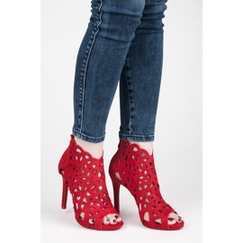 Vices Durchbrochene Sandalen mit Reißverschluss rot 1