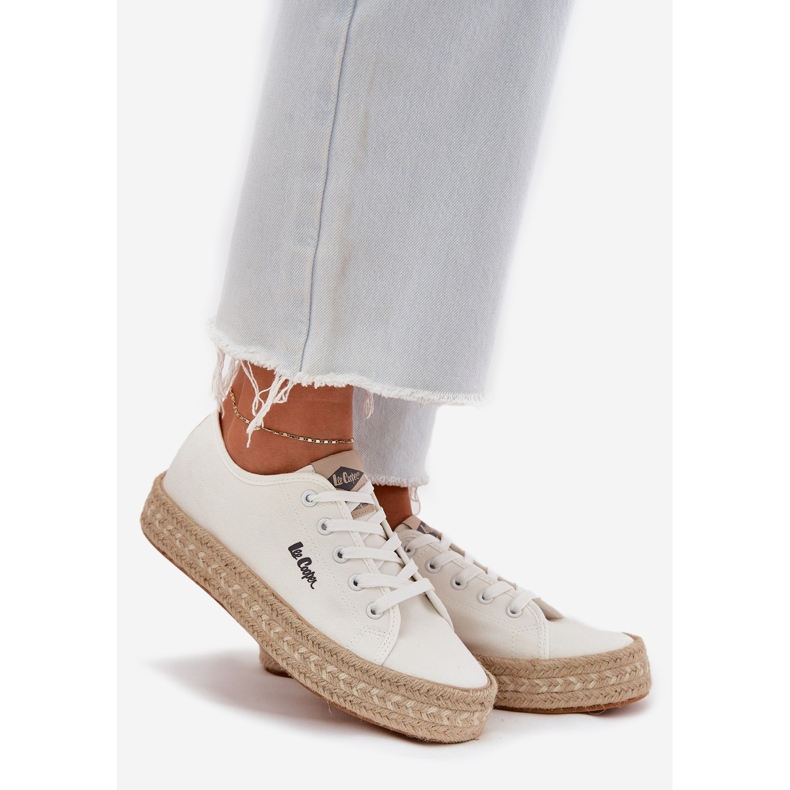 Frauen-Sneaker mit Lee Cooper LCW-25-44-3217 Geflecht weiß 1