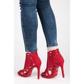 Vices Durchbrochene Sandalen mit Reißverschluss rot 2