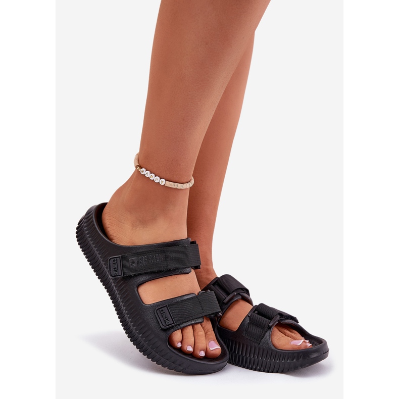 Frauenschaumflip Flops mit Big Star RR274A527 Schwarzer Klettverschluss 1