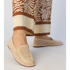 Beige Openwork -Slipper aus Ekozamszu 5