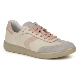Frauen Leder -Sneaker Olivier N1091 Beige 1