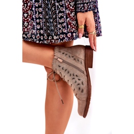 S.Barski Niedrige Stiefel mit offenem Muster S. Barski Hy51-185 Beige 2