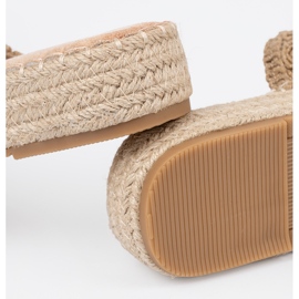 Seastar Beige Klappen, die auf einer Plattform mit Schnallen geflochten sind 1