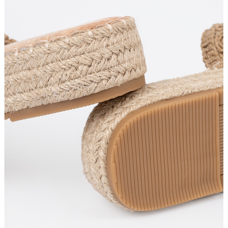 Seastar Beige Klappen, die auf einer Plattform mit Schnallen geflochten sind 1