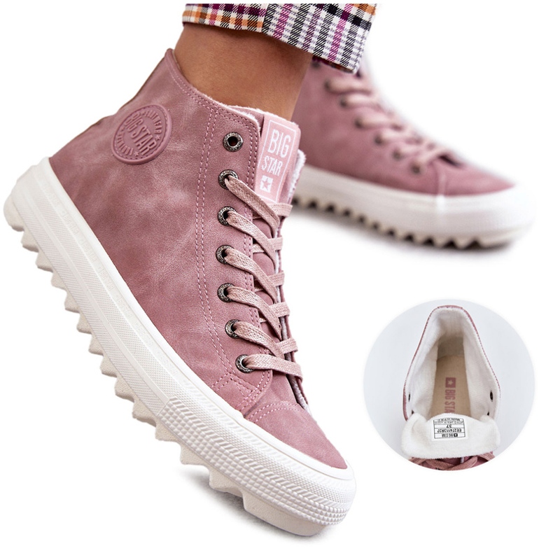 Big Star Sneakers von Frauen hohe isolierte rosa ee274113 4