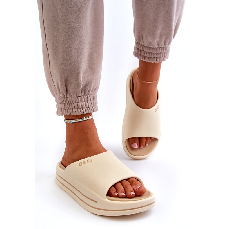 Damen-Flip-Flops auf der Big Star-Plattform NN274A034 Beige 1