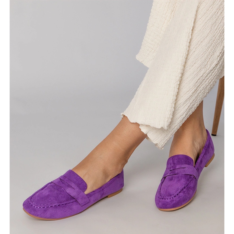 Violette elegante Slipper aus Ekozamsz lila 1