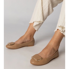 Brown Women's Ballerinas mit Zirkonen braun 1