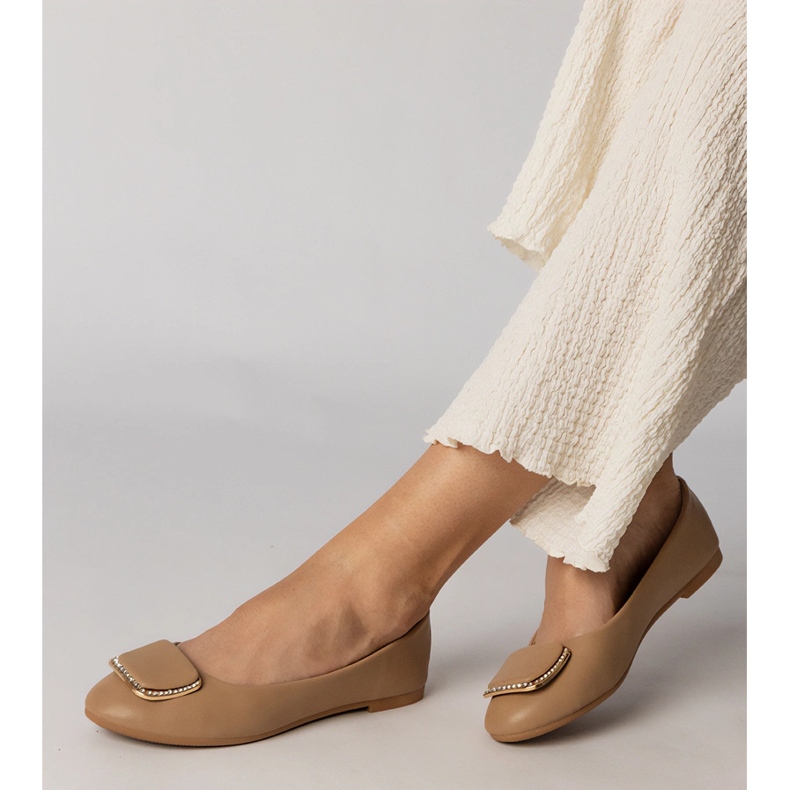 Brown Women's Ballerinas mit Zirkonen braun 2