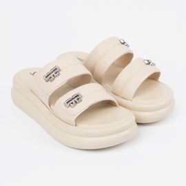 Seastar Light -be -Frauen -Flip -Flops auf der Plattform beige 1