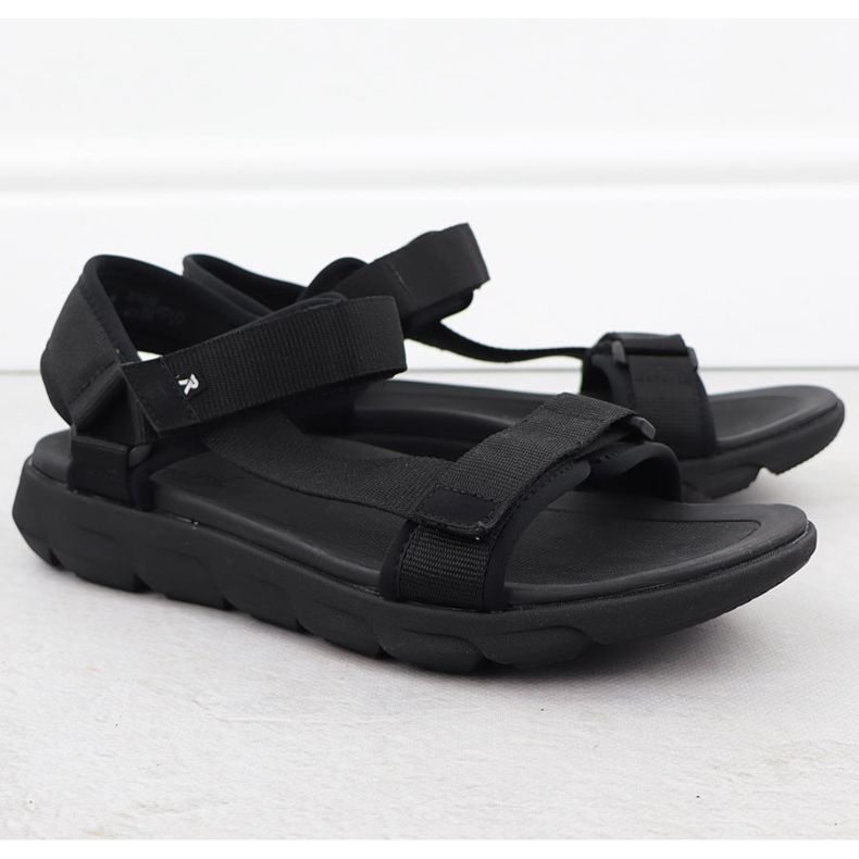 Schwarze Klettfahrersandalen Rieker 20850-00 1