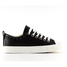 Schwarz SM-2738 Schwarze Damen-Sneakers mit Nieten 2