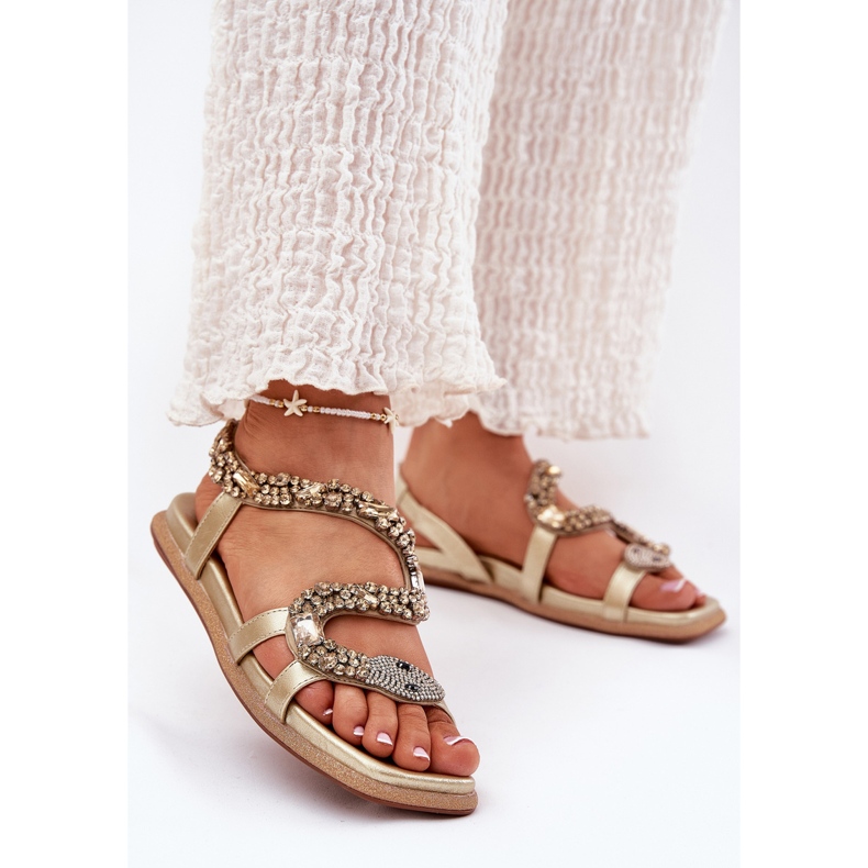 ARTIKER Frauensandalen mit Dekoration Eco Lederschlauch Artker 56C1362 Gold golden 2