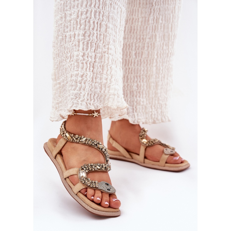 Frauensandalen mit Dekoration Eco Sonflower Artiker 56C1361 Beige 2