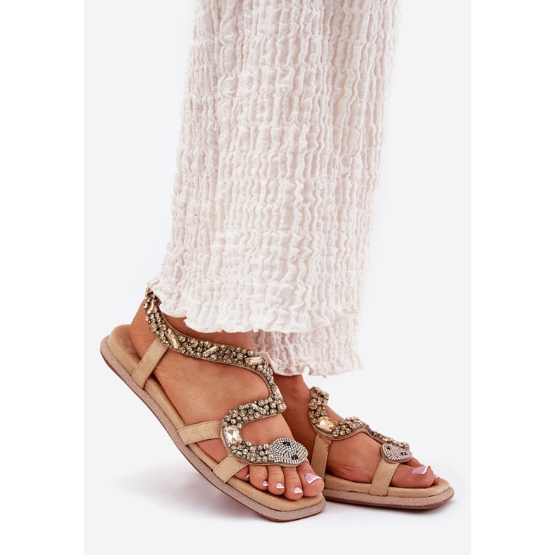 Frauensandalen mit Dekoration Eco Sonflower Artiker 56C1361 Beige 1