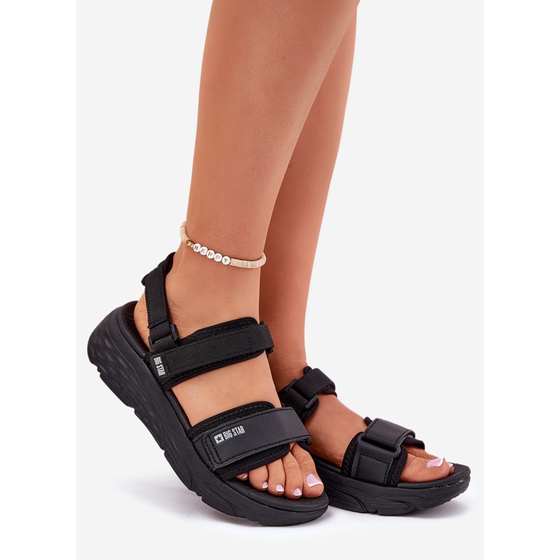 Frauensportsandalen auf der Big Star RR274A077 Black Platform schwarz 1