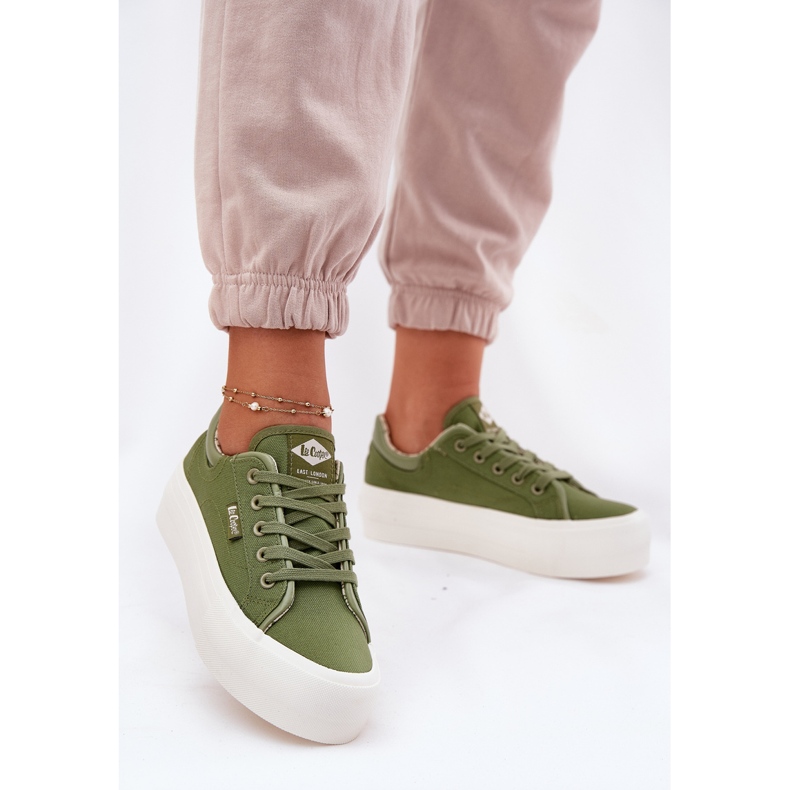 Frauen-Sneaker auf der Plattform Lee Cooper LCW-25-31-3449L Green grün 2
