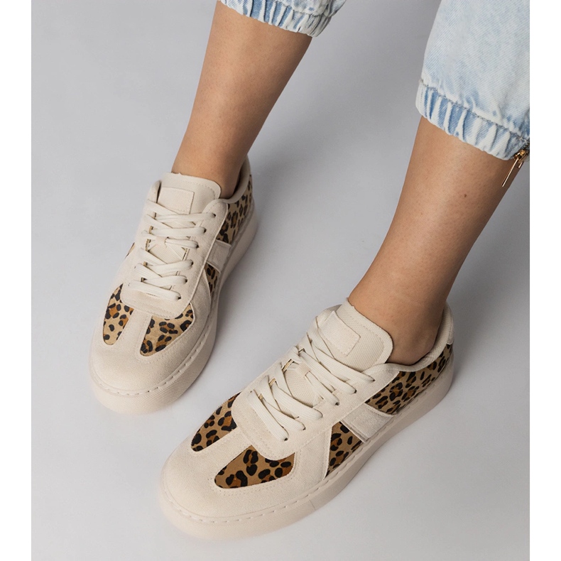 Beige-Pantter-Sneakers für Frauen 2