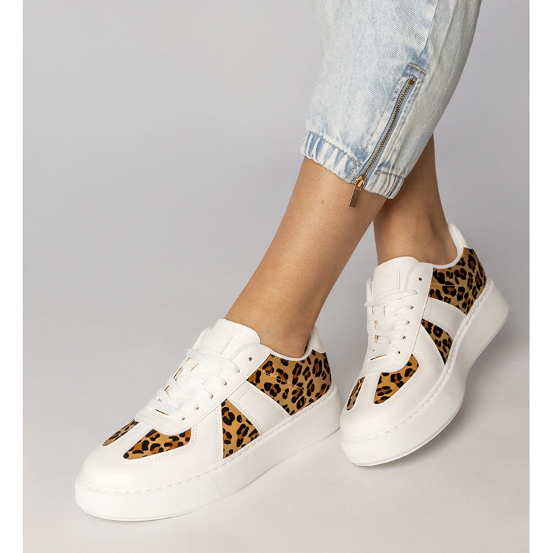 Weißen Pantter-Turnschuhe für Frauen 2