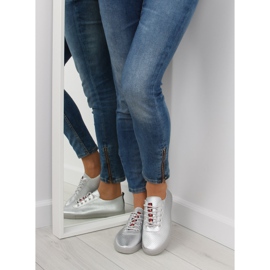 Weiche silberne Turnschuhe für Damen NB190P Silber grau 2