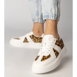 Weißen Pantter-Turnschuhe für Frauen 5