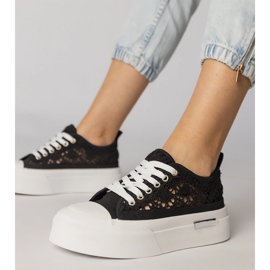 Schwarze Turnschuhe Sneakers Damen Openworks 1