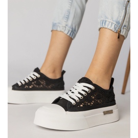 Schwarze Turnschuhe Sneakers Damen Openworks 3
