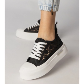 Schwarze Turnschuhe Sneakers Damen Openworks 4
