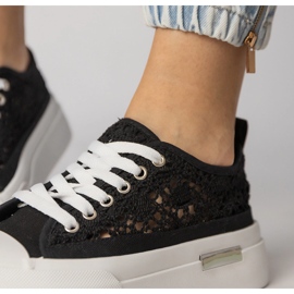Schwarze Turnschuhe Sneakers Damen Openworks 5