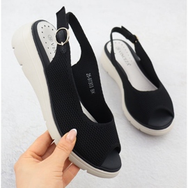 Frauensandalen auf Keilen Schwarz Vinceza 97303 1