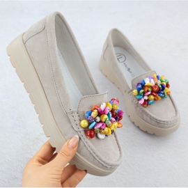 Lederbader auf einer Plattform mit Beige beige Filippo 6828 1