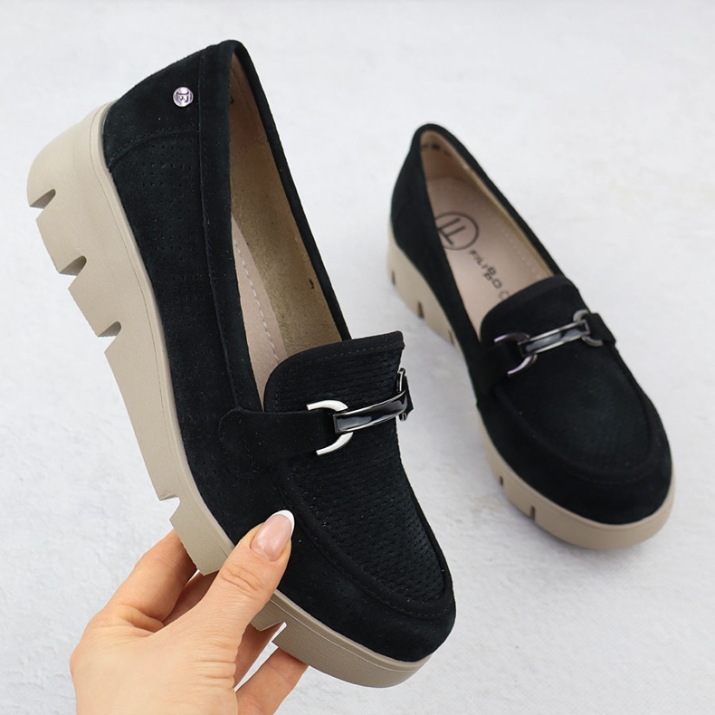 Damen -Lederschuhe für Hochzeiten schwarz Filippo 7002 1