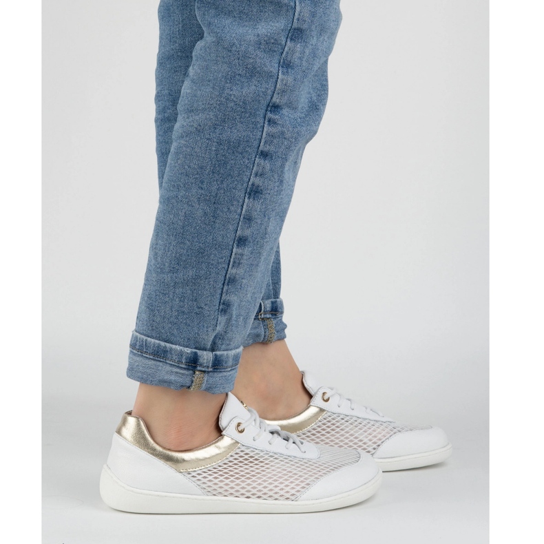 Olivier Barefoot Frauen minimalistische Schuhe Sneakers 1769pol mit weißem Netz 1