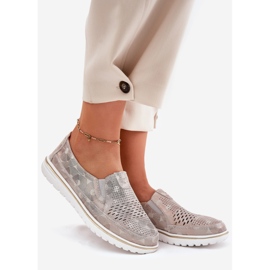 Wildleder-Slipper Beige-Gold Inez 1