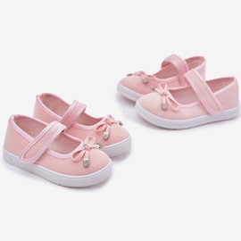 Kinder -Ballerinas mit einem rosa Bogen 5