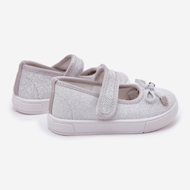 Kinder -Ballerinas mit einem silbernen Bug silber- 2