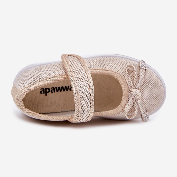 Kinder -Ballerinas mit einem Goldbogen golden 2