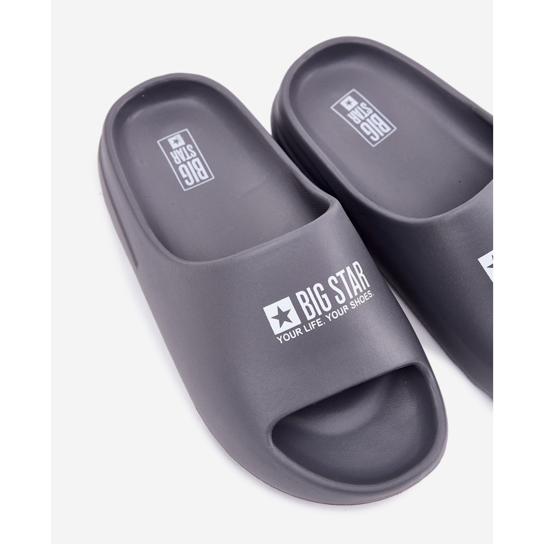 Big Star Herrenschaumschuhe mit dem großen Stern RR174A013 Grey Logo grau 2