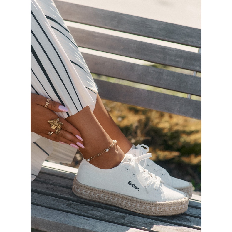 Frauen-Sneaker mit Lee Cooper LCW-25-44-3217 Geflecht weiß 2