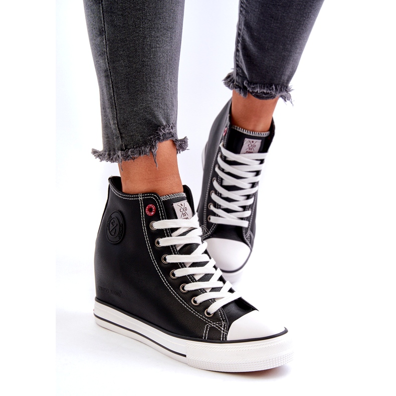 Damen Wedge Sneakers Cross Jeans NN2R4005 Schwarz 2