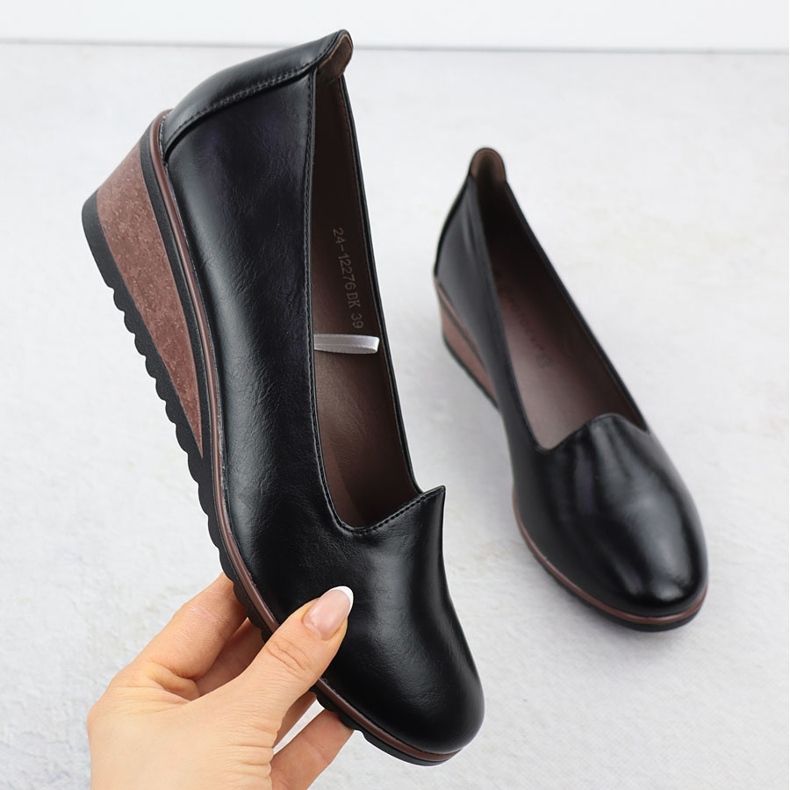 Schuhe für Keile Black Potocki SZ12276 schwarz 1