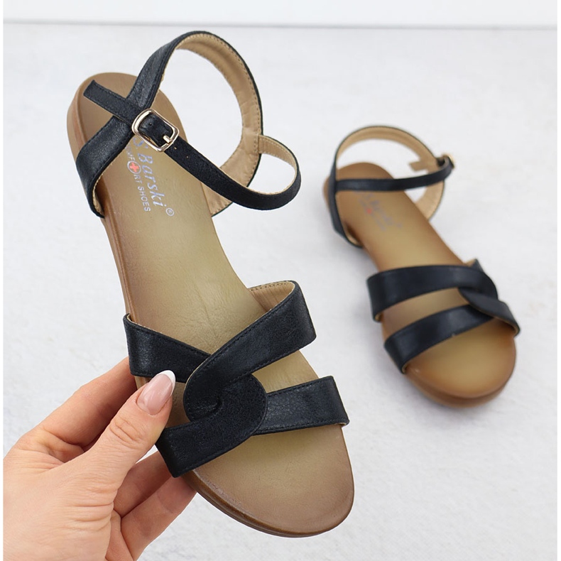 S.Barski Frauensandalen Czarne S. Barski Kv51-022 schwarz 1