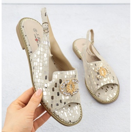 S.Barski Frauen Ledersandalen Złote S. Barski KV51-096 golden 1