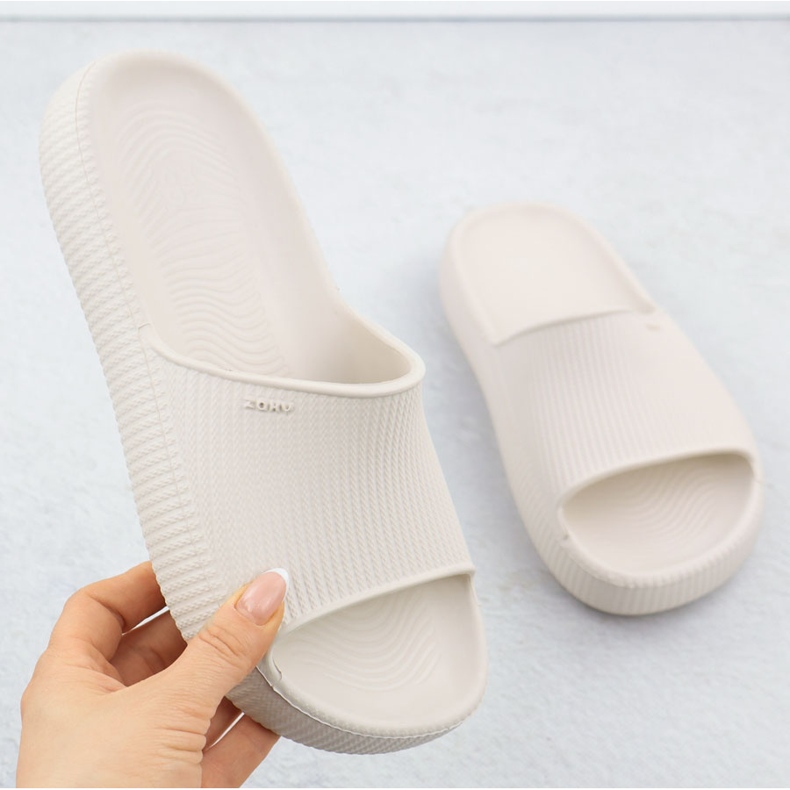 Damen Flip -Flops Pool Beach Strand Zaxy RR285048 cremig 1