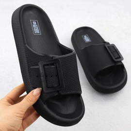Frauen Sportflip Flops auf einem dicken alleinigen schwarzen Big Star RR274A571 1