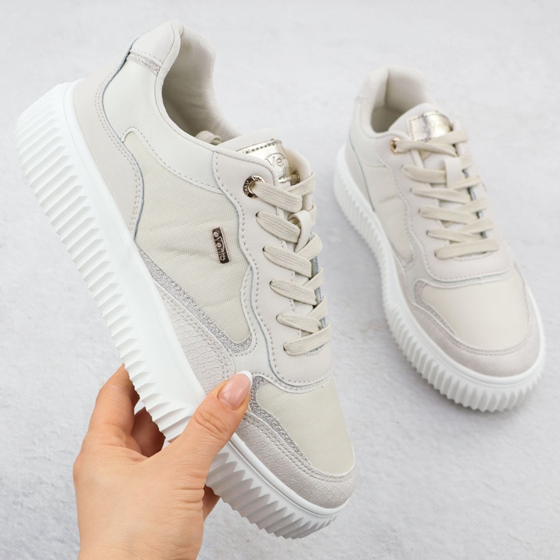 Frauen Leder -Sneaker Beige Evento 8240 1