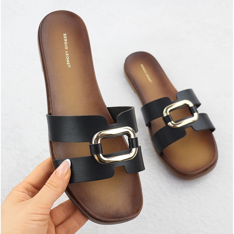 Damenflip -Flops mit Dekoration Black Sergio Leone SK077H schwarz 1