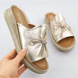 Damenleder-Flip Flip Flops T.Sokolski L25-154 golden 1