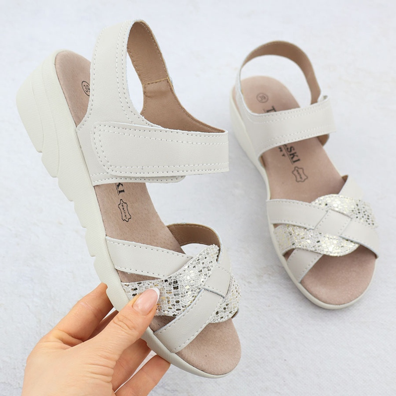 Frauen Ledersandalen für Beige T.Sokolski L25-631 1